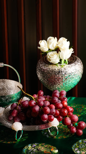 Hammerwork Bowl with Rose Quartz Roses