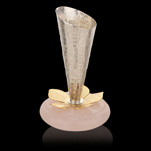 Bud Vase with Rose Quartz Stone