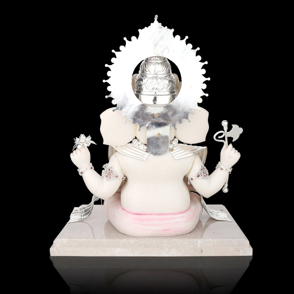 Lord Ganesha Minakari Work on Synthetic Ivory