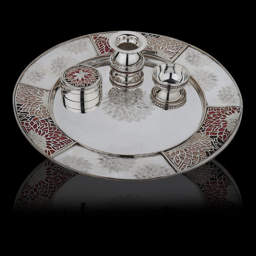 Jhaali Meenakari Aarti Thali Set