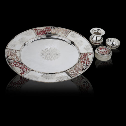 Jhaali Meenakari Aarti Thali Set