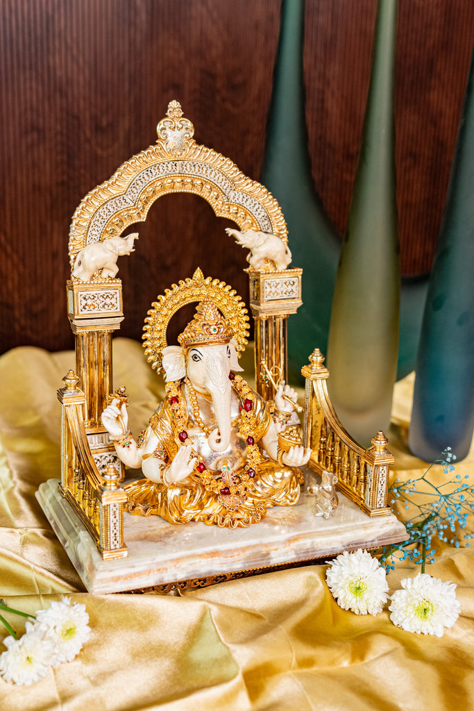 Fancy Ganesh Ji in Golden Polish