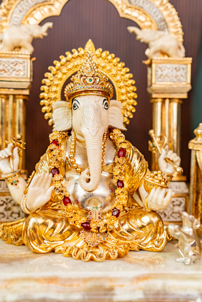 Fancy Ganesh Ji in Golden Polish